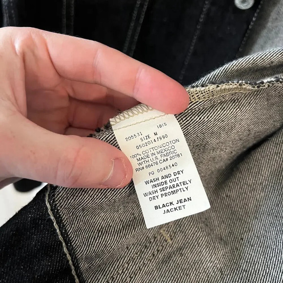 199 Vintage 1990's Tommy Jeans Baggy Black Jacket Size Medium - Picture 4 of 5